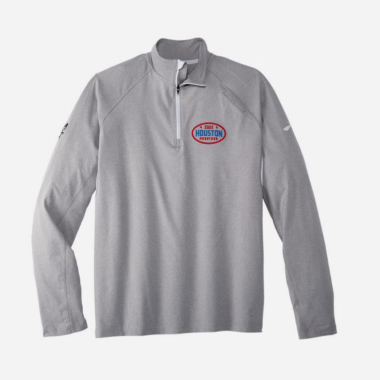 Brooks Houston22 Dash 1/2 Zip Långärmad Löpartröja Herr 041293-LXD Grå